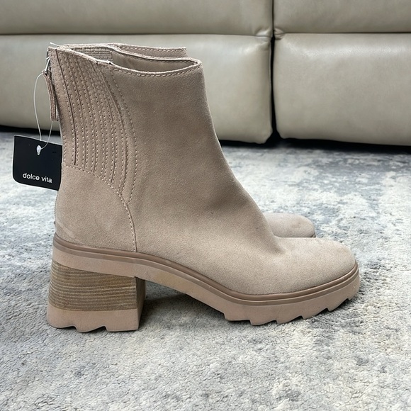 Dolce Vita Martey H2O Waterproof Bootie Taupe Cream Beige Suede Sz 7.5 - Picture 6 of 14